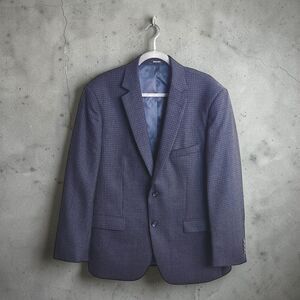 Pronto Uomo Navy Checkered Blazer